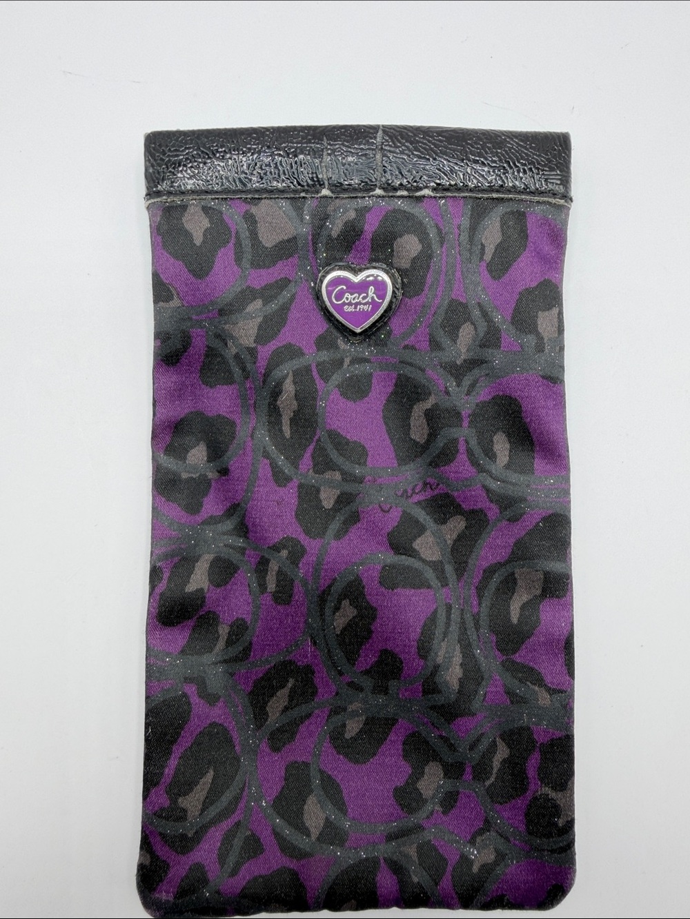 Coach Rare Purple Leopard Print Sunglasses Pouch